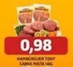 Supermercados Queiroz Hambúrguer tony carne mista 56g oferta