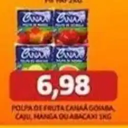 Supermercados Queiroz Polpa de fruta canaã goiaba, caju, manga ou abacaxi oferta