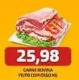 Supermercados Queiroz Carne bovina peito com osso kg oferta