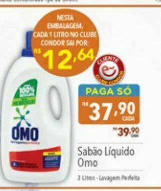 Supermercados Condor Sabão liquido omo oferta