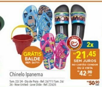 Supermercados Condor Chinelo ipanema oferta