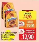 Atacadão 3 corações - achocolatado em pó chocolatto oferta