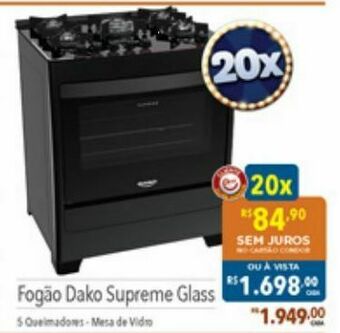 Supermercados Condor Fogão dako supreme glass oferta