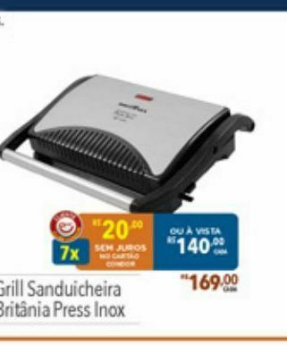 Supermercados Condor Grill sanduicheira britânia oferta