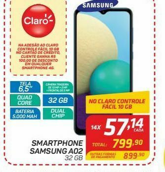GBarbosa Smartphone samsung a02 32 gb oferta