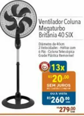 Supermercados Condor Ventilador coluna megatubo britania oferta