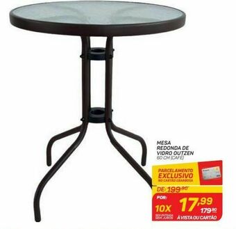 Mesa redonda de vidro outzen