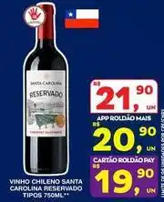 Roldão Claro - vinho chileno carolina reservado tipos oferta