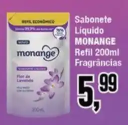 Rede Economia Sabonete Líquido Monange Refil 200ml Fragrâncias oferta