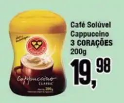 Rede Economia Café Solúvel Cappuccino 3 Corações oferta