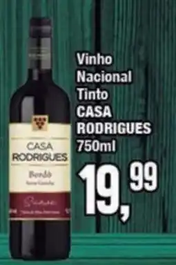 Rede Economia Vinho Nacional Tinto Casa Rodrigues oferta