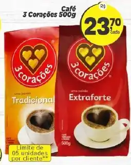 Amarelinha supermercados Café 3 Corações oferta