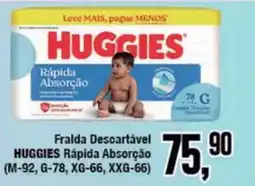 Rede Economia Fralda descartável huggies rápida absorção oferta