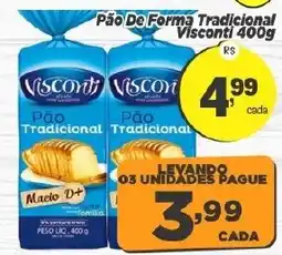 Amarelinha supermercados Pão de Forma Tradicional Visconti oferta