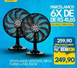 Rancho Bom Supermercados ventilador ventisol mesa turbo 6 pás 50cm oferta