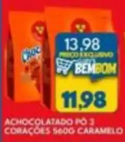 Rancho Bom Supermercados achocolatado pó 3 corações oferta