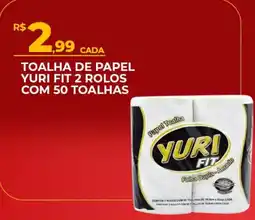 Supermercado Precito toalha de papel yuri fit 2 rolos com 50 toalhas oferta
