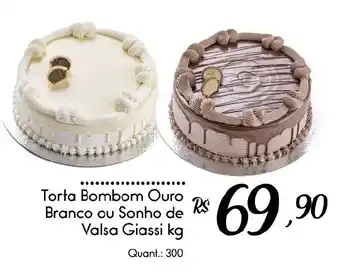 Torta Bombom Ouro Branco ou Sonho de Valsa Giassi kg