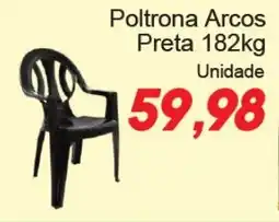 Villefort Atacadista Poltrona Arcos Preta 182kg oferta
