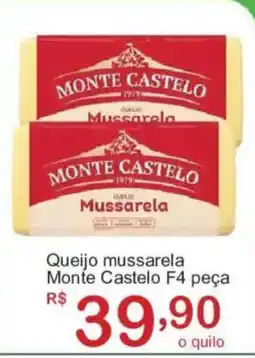 Giga Atacado Queijo mussarela monte castelo f4 peça oferta