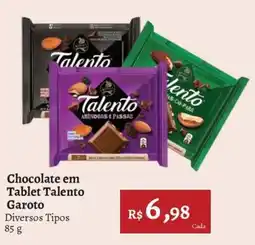 Novo Atacarejo Chocolate em Tablet Talento Garoto oferta