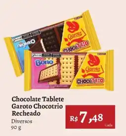 Novo Atacarejo Chocolate Tablete Garoto Chocotrio Recheado oferta