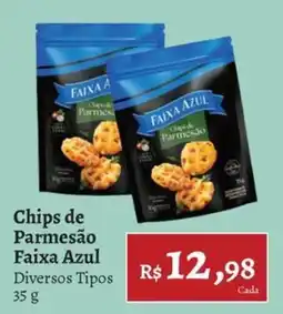 Novo Atacarejo Chips de Parmesão Faixa Azul Diversos Tipos oferta