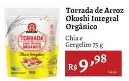 Novo Atacarejo Torrada de Arroz Okoshi Integral Orgânico oferta