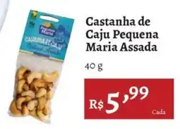 Novo Atacarejo Castanha de caju pequena maria assada oferta