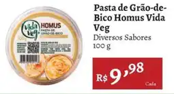 Novo Atacarejo Pasta de Grão-de-Bico Homus Vida Veg oferta