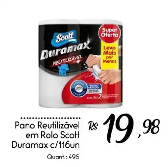 Pano reutilizável em rolo scott duramax