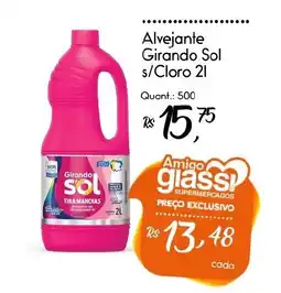 Giassi Supermercados Alvejante girando sol s/cloro 2l oferta