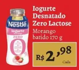 Novo Atacarejo Iogurte desnatado zero lactose morango batido oferta