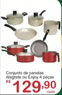 Giga Atacado Conjunto de panelas Alegrete ou Enjoy 4 peças oferta