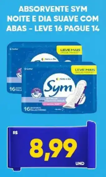 Absorvente sym noite e dia suave com abas