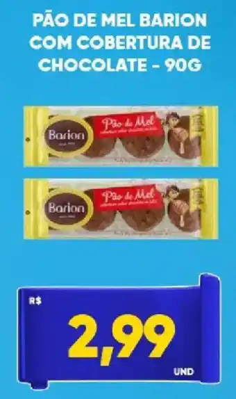 Pão de mel barion com cobertura de chocolate