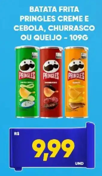 Batata frita pringles creme e cebola, churrasco ou queijo