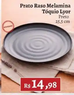 Novo Atacarejo Prato Raso Melamina Tóquio Lyor Preto oferta