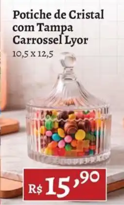 Novo Atacarejo Potiche de Cristal com Tampa Carrossel Lyor oferta