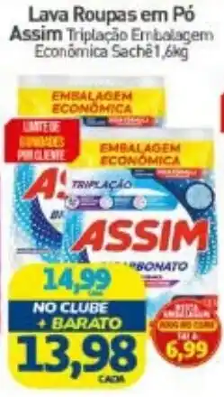Rede Bom Lugar Lava Roupas em Pó Assim Triplaçao Embalagem Econômica Sachê 1,6kg oferta