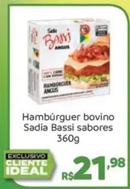 Hiperideal Supermercados Hambúrguer bovino Sadia Bassi sabores oferta