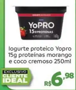 Hiperideal Supermercados logurte proteico yopro 15g proteínas morango e coco cremoso oferta