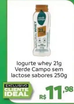 Hiperideal Supermercados logurte whey 21g verde campo sem lactose sabores oferta