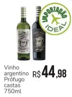 Hiperideal Supermercados Vinho argentino Prófugo castas oferta