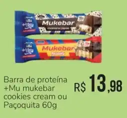 Hiperideal Supermercados Barra de proteína +Mu mukebar cookies cream ou Paçoquita oferta