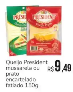 Hiperideal Supermercados Queijo President mussarela ou prato encartelado oferta