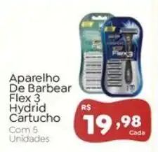 Novo Atacarejo Aparelho De Barbear Flex 3 Hydrid Cartucho oferta