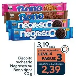 Coop Biscoito recheado Negresco ou Bono tipos oferta