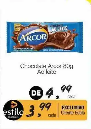 Supermercado Dalben Chocolate Arcor Ao Leite oferta