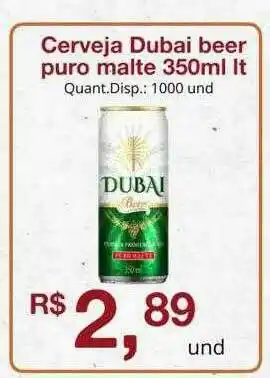 Supermercados Manentti Cerveja Dubai Beer Puro Malte oferta